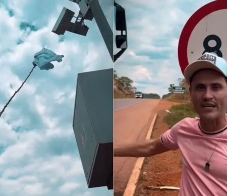 Senador Cleitinho, Republicanos-MG, cobre radar de estrada com camiseta