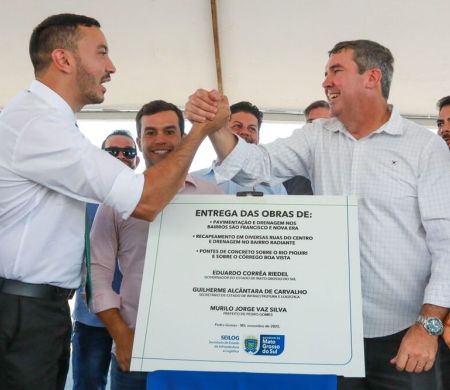 Riedel anuncia pavimentação de rodovias e entrega  obras em Pedro Gomes