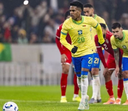Dois pênaltis a favor, um convertido outro não, Brasil empata com a Tunísia