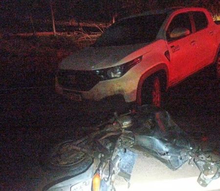 Trágico acidente entre moto e picape na MS-080 mata idoso