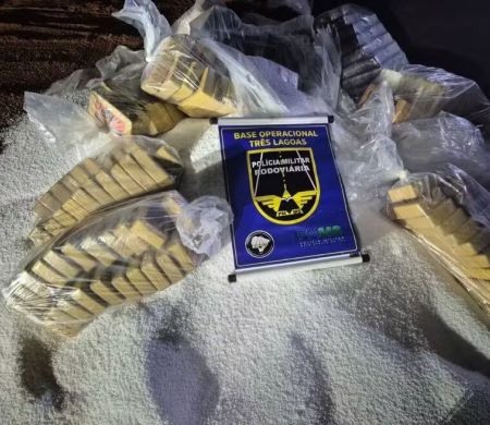 Polícia apreende mais de 470 kg de drogas após caminhão tombar&nbsp;