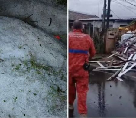 Vendaval e granizo atingem o RS e desalojam mais de 400 pessoas