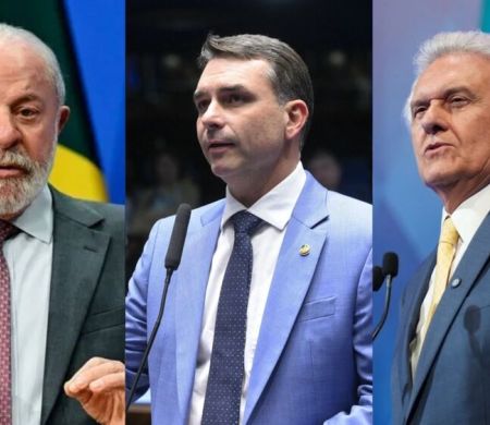 Pesquisa aponta empate técnico de Lula com Flávio Bolsonaro e Caiado&nbsp;