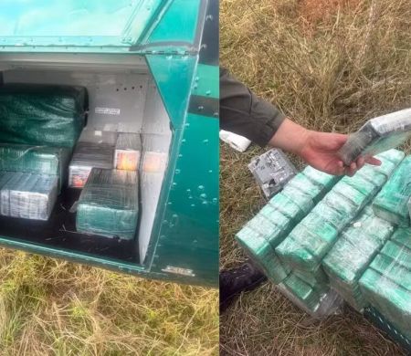 Perseguição aérea termina com 345 kg de cocaína apreendidos em MS