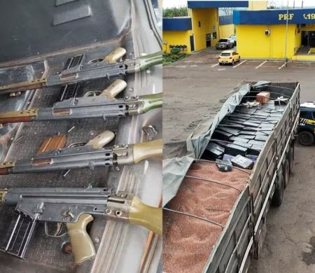 Carga de sementes escondia 6 toneladas de maconha e arsenal na BR-163