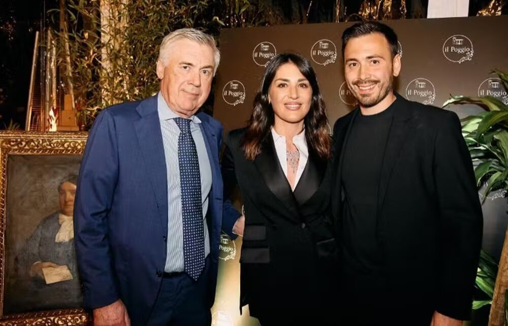 Ancelotti com os filhos Katia e Davide (Foto: Reprodução)