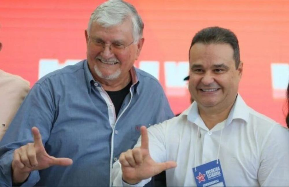 Zeca do PT e Fábio Trad em ato do partido em Campo Grande. (Foto: reprodução)