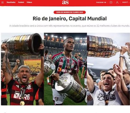 Rio é a 'capital mundial do futebol', diz jornal Az, ao se referir a 3 times no Mundial 