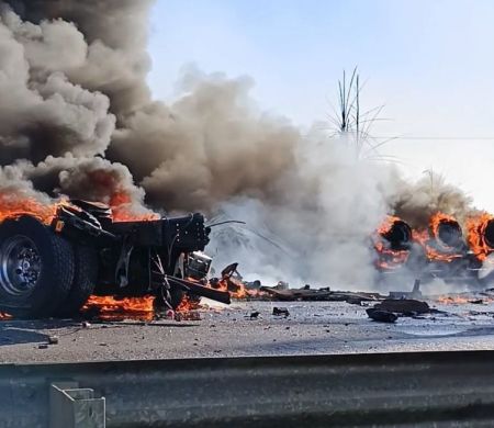 Explosão em acidente deixa dois mortos na BR-267 próximo a Nova Casa Verde