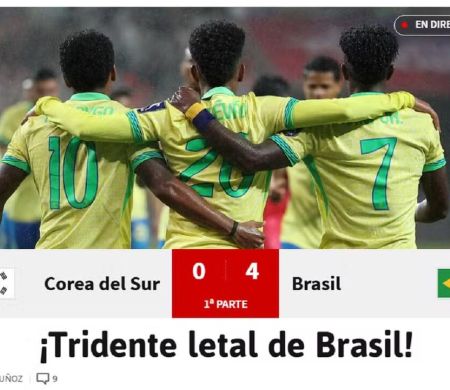 Imprensa estrangeira rasga elogios a trio de atacantes sobre a Coreia do Sul
