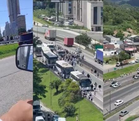 Torcidas de Santos e Inter brigam em SC, tem correria e confusão na BR-101