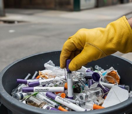 Lixo com seringas de Mounjaro expõe coletores ao perigo em Nova Andradina